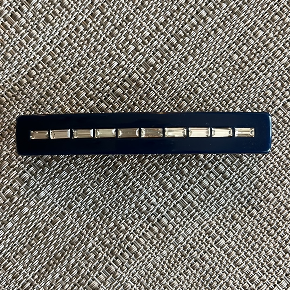 💚 Jen Atkin x Chloé + Isabel Baguette Barrette Crystal Navy